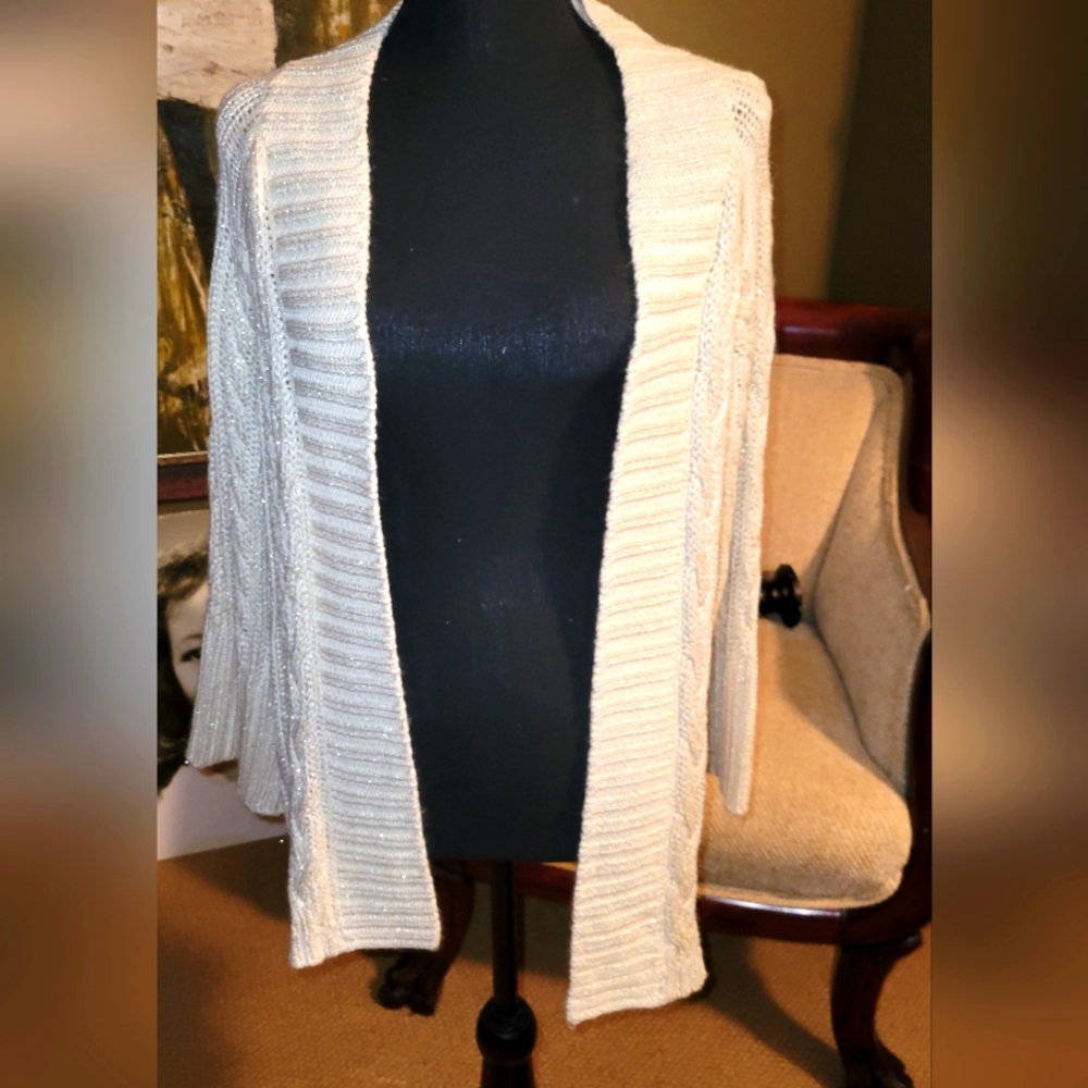 ✨️Chico cream/white sweater with gold shimmer ✨️NWOT